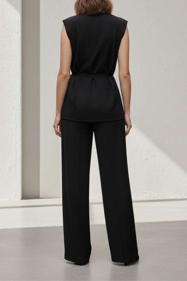 Black Tailored Top & Pant Co-Ord Set