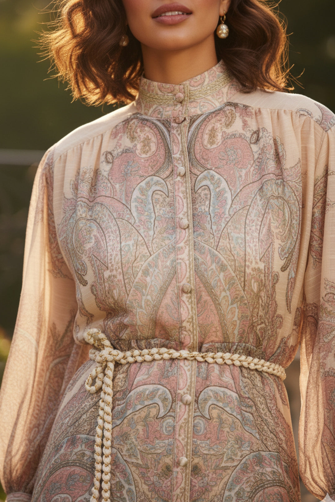 Ginger Root Printed Button Dress