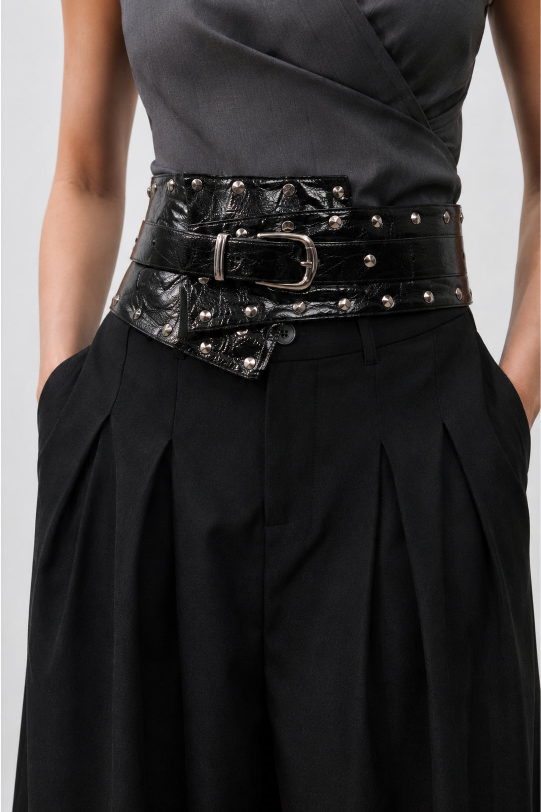 Carmen Black Pleated Trousers