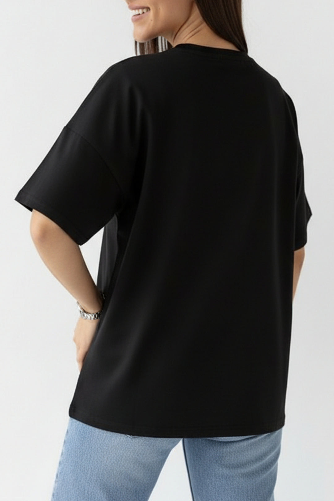 Button Pop Black T-shirt