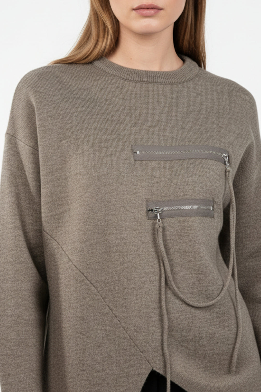 Sage Zipline Geometrical Sweater