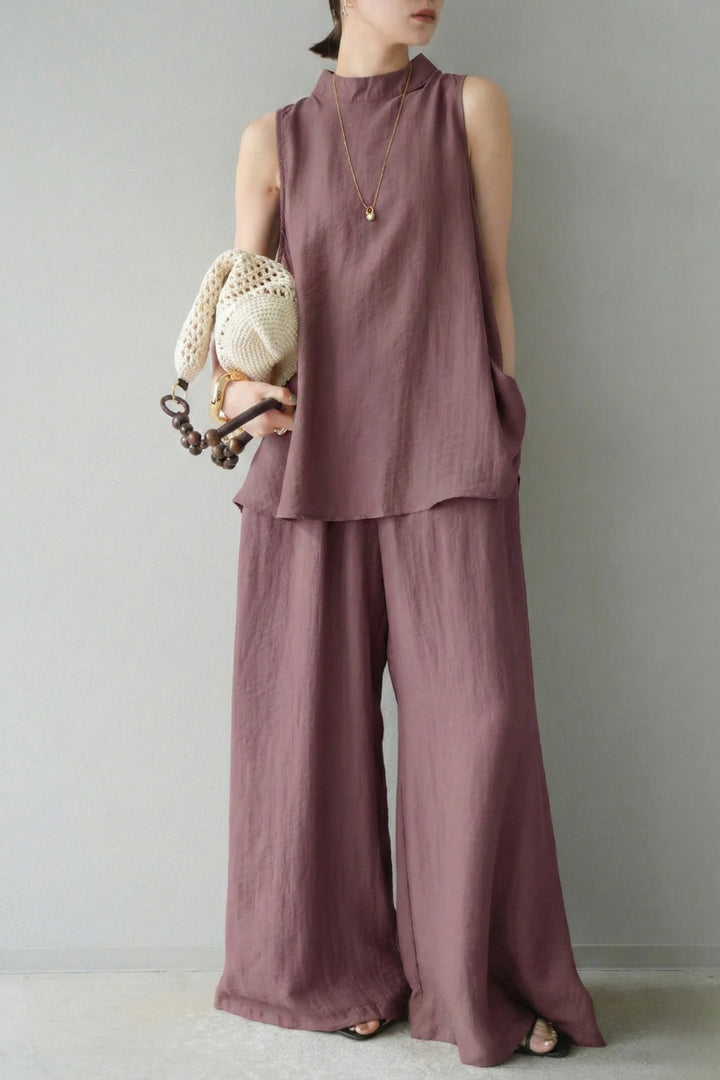 Plum Purple  Back Slit Comfort Co-Ord Set