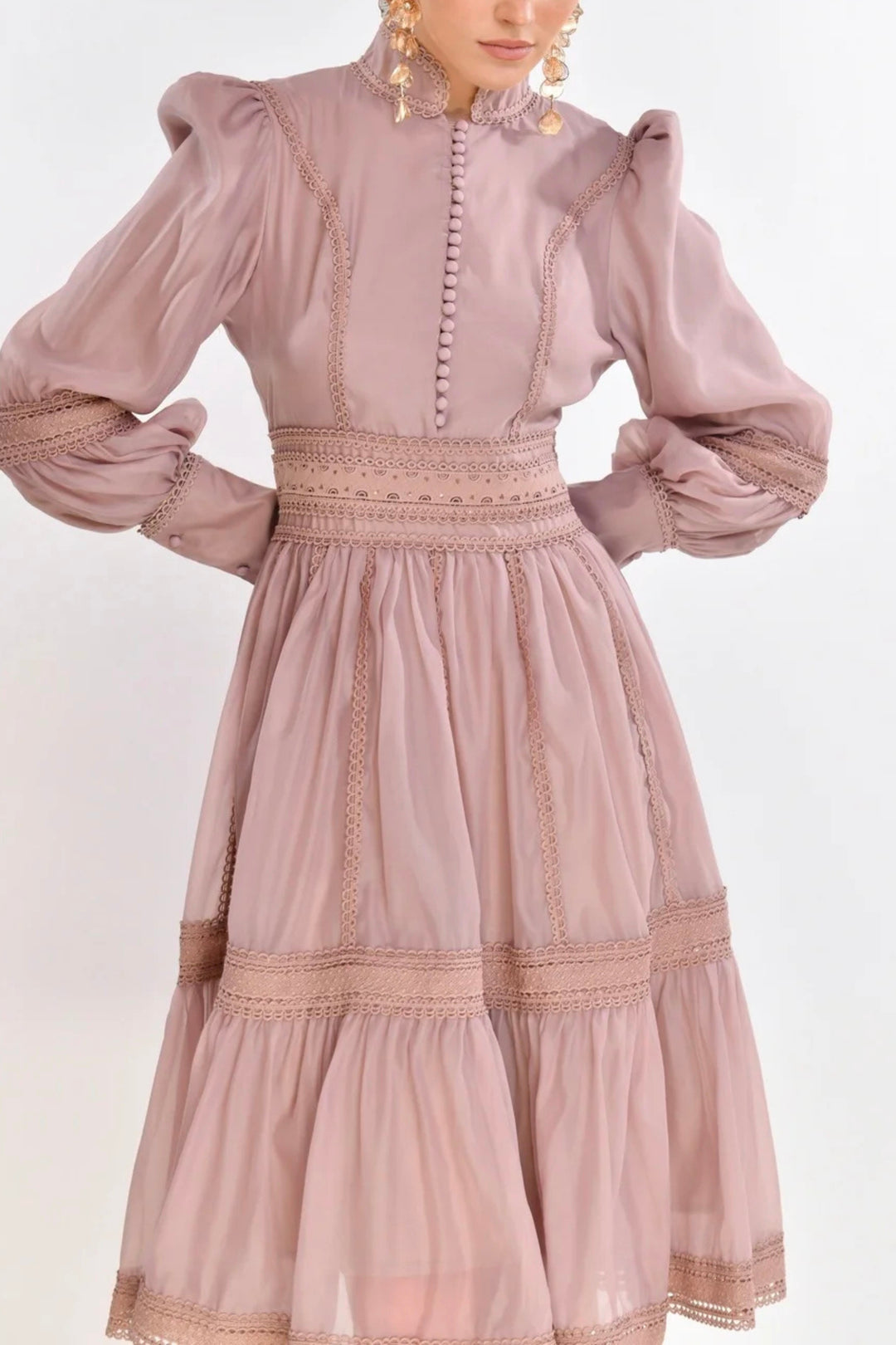 Vintage Rose Cutwork Dress