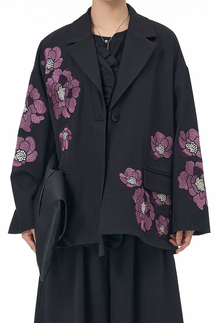 Petal Mystique Black Blazer