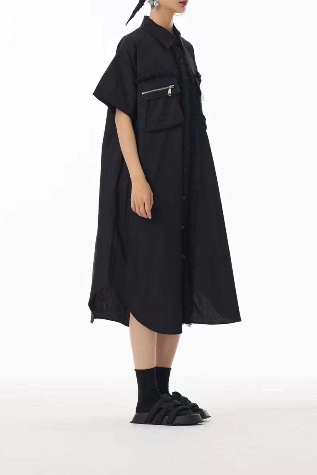 Jane Ruffle Shirt Dress