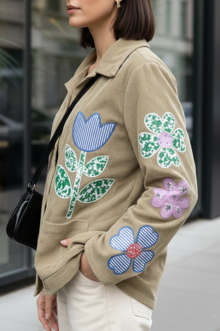 Olive Garden Corduroy Floral Shacket