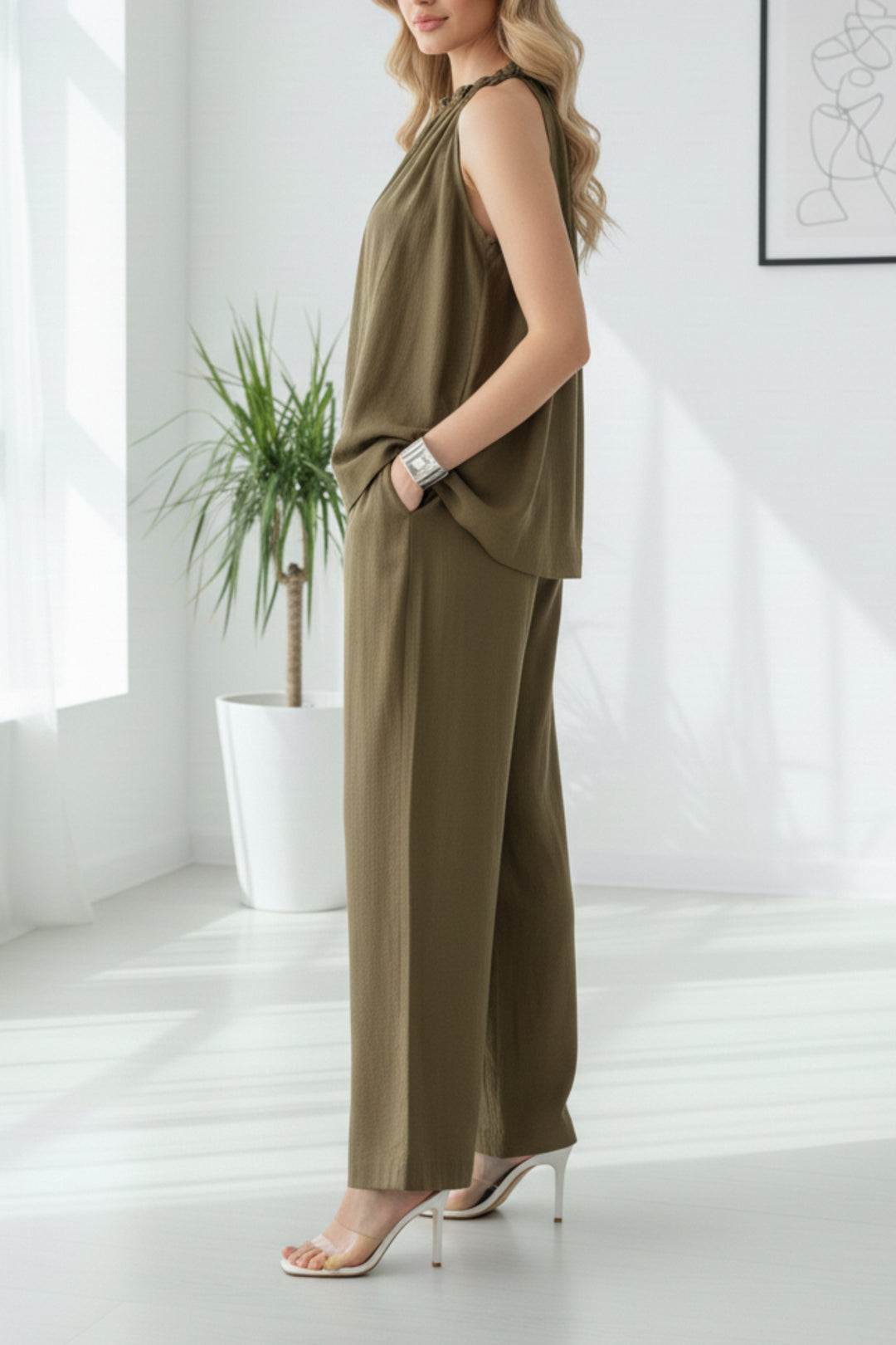 Twist Olive Co-ord Set