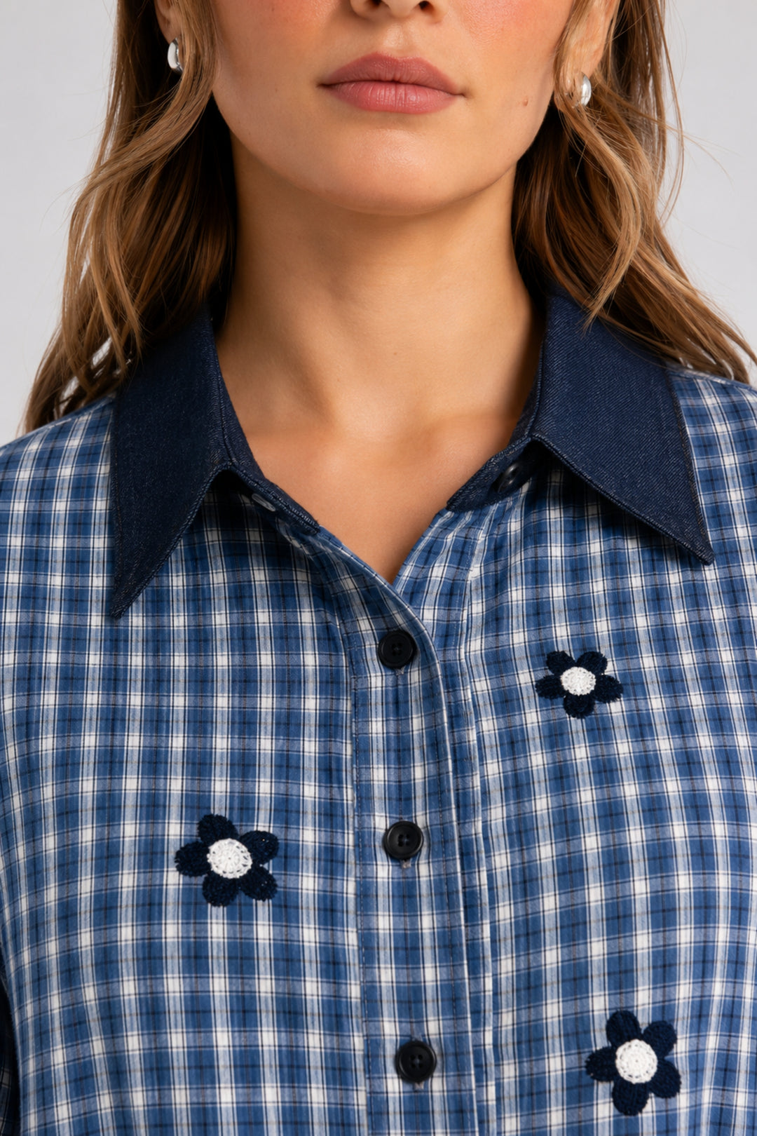 Blue Blossom Peplum Shirt