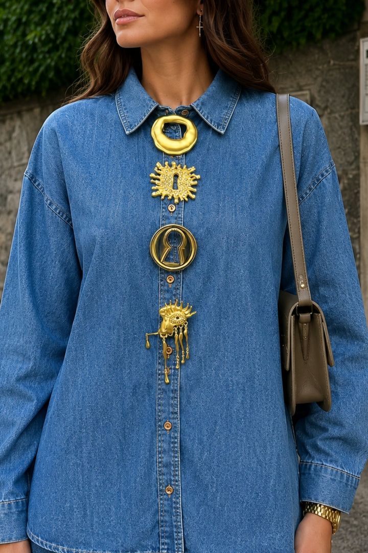 oversized denim shirt