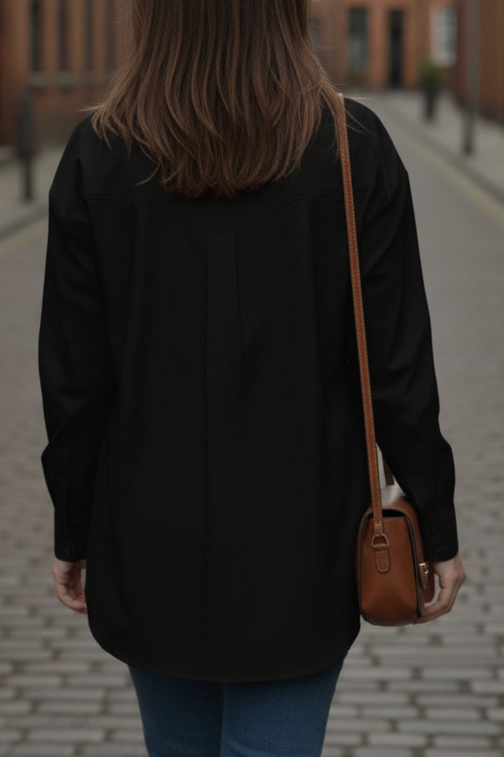 Black Meadow Sequin Shirt