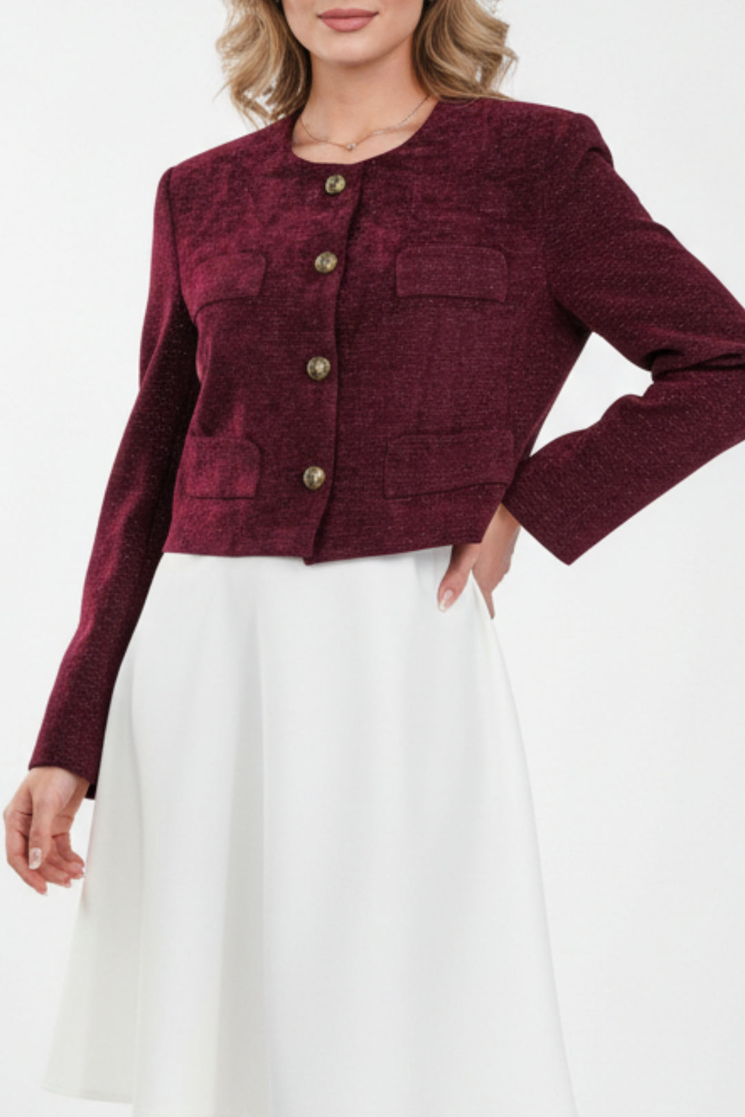 Berry Luster Velvet Blazer