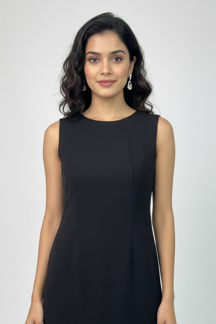 Black Lace & Sequin Midi Dress