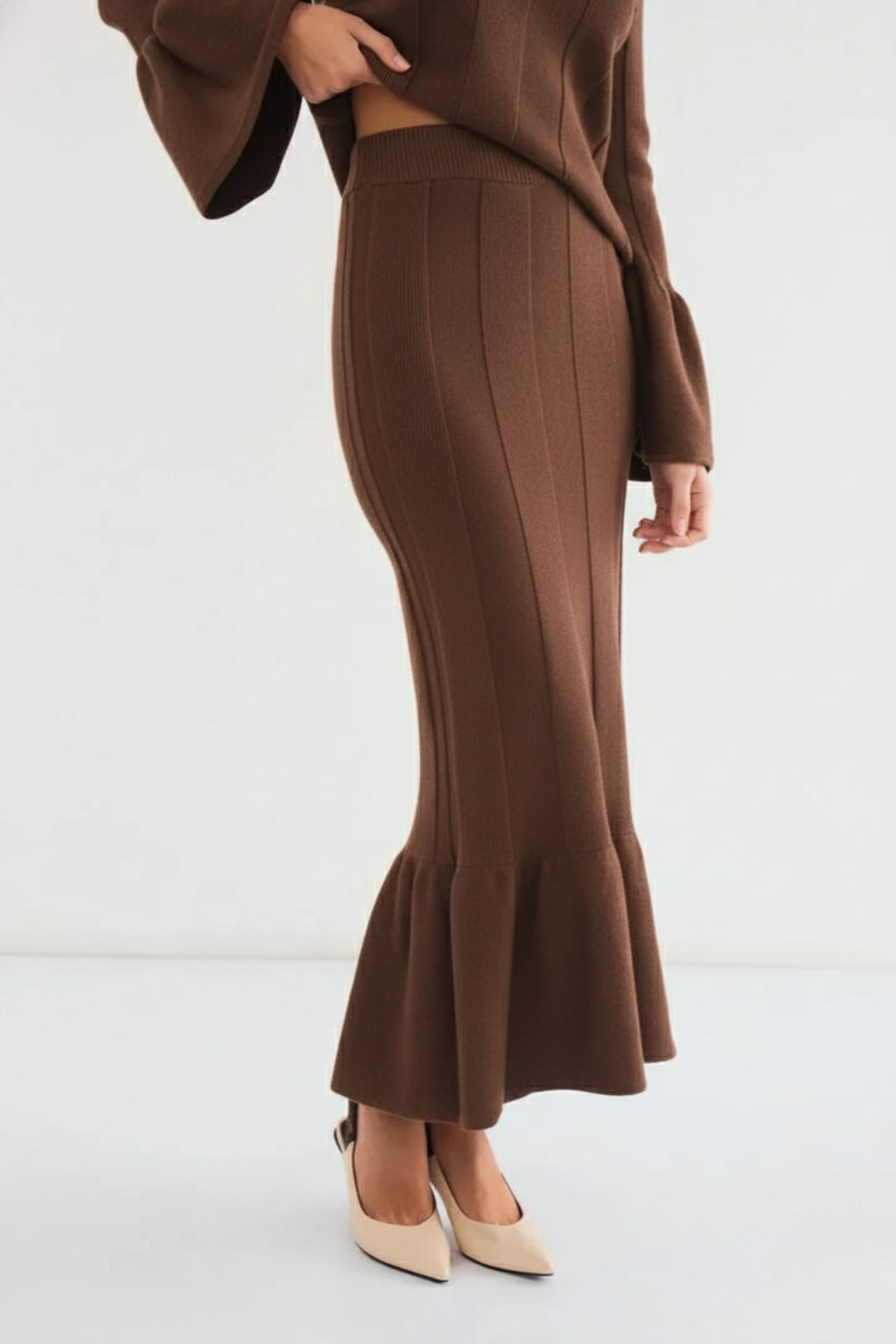 Hazel Knit Ruffle Skirt Co-ord Set