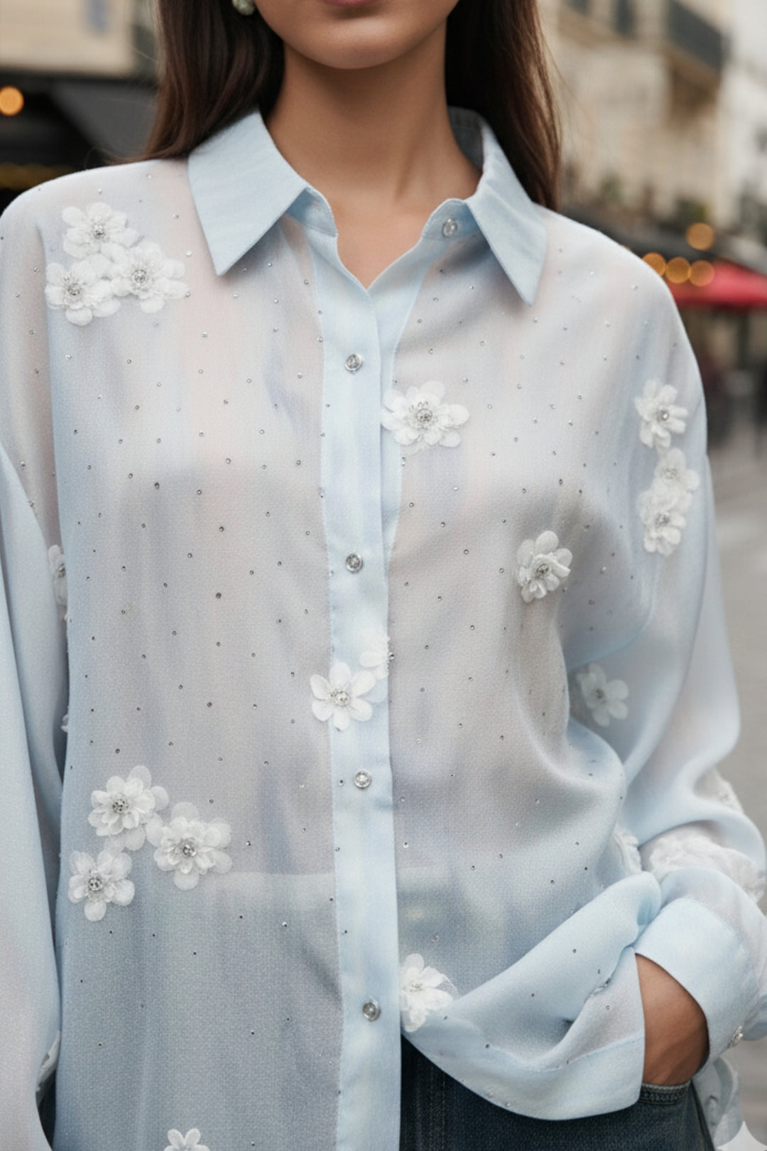 Magical Blue Embroidered Shirt