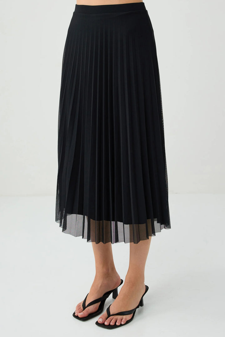 Midnight Mesh Pleated Skirt