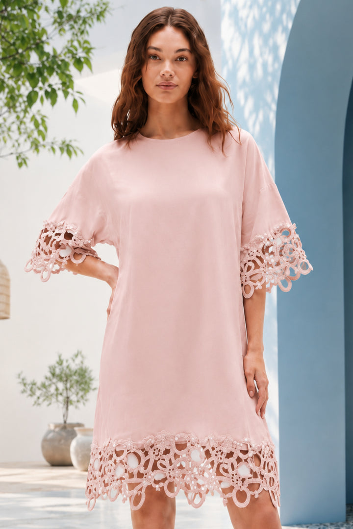 Pearl Bloom  Lace Blush Dress