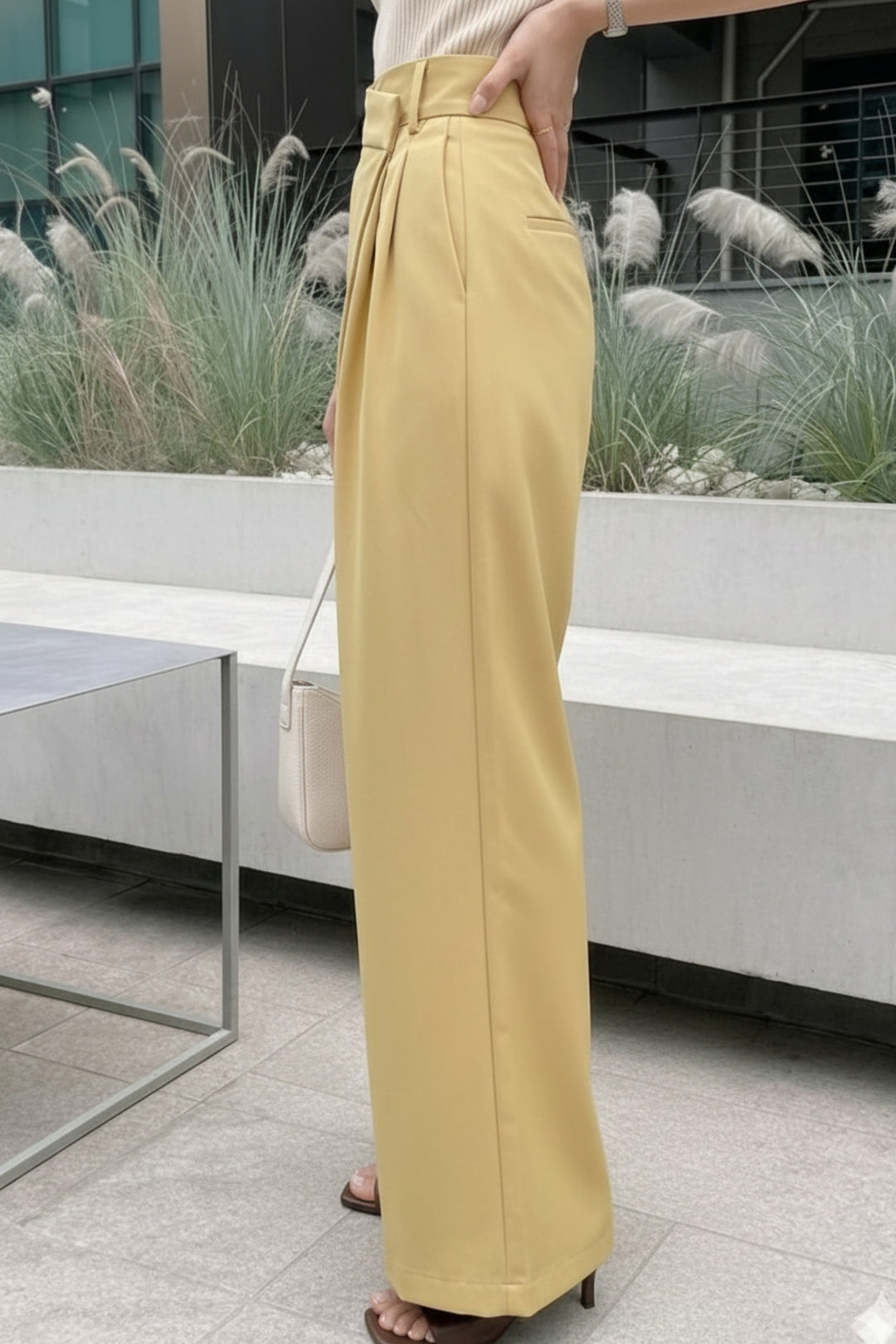 Tailored Yellow Asymmetrical Pants