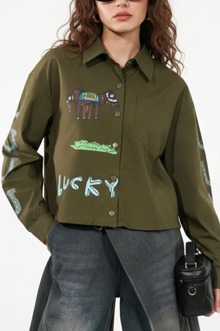 Martini Olive Printed Shirt