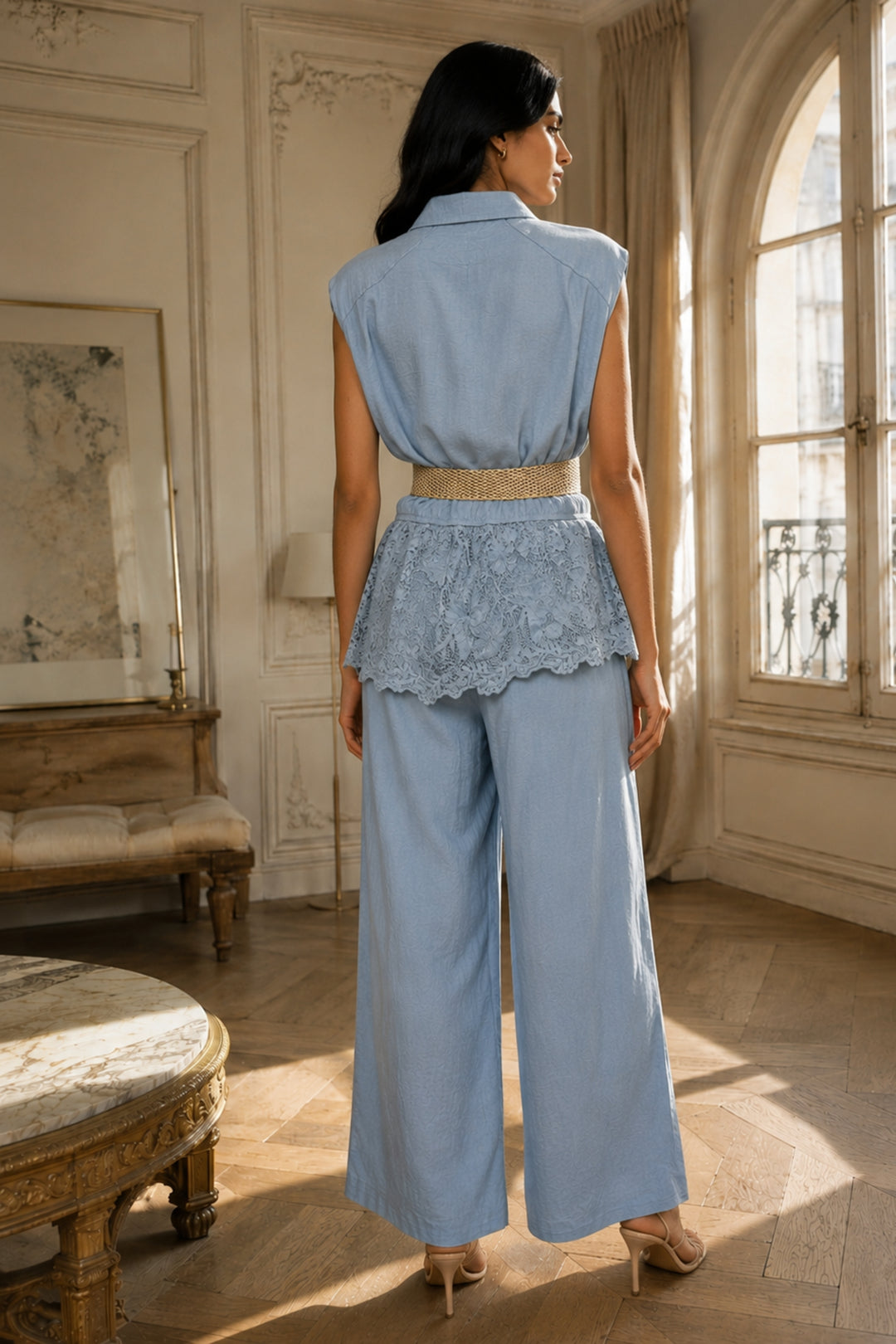 Seafoam Belted Lace Co-ord