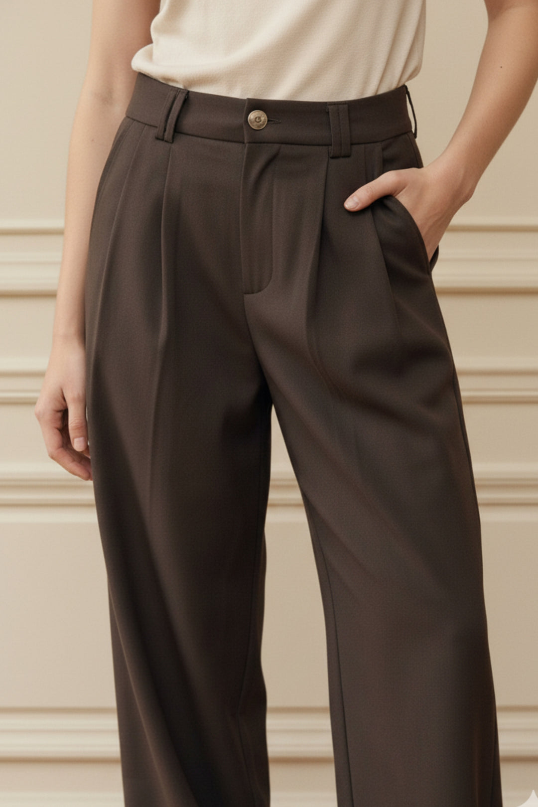 Cafe Noir High Waist Trouser