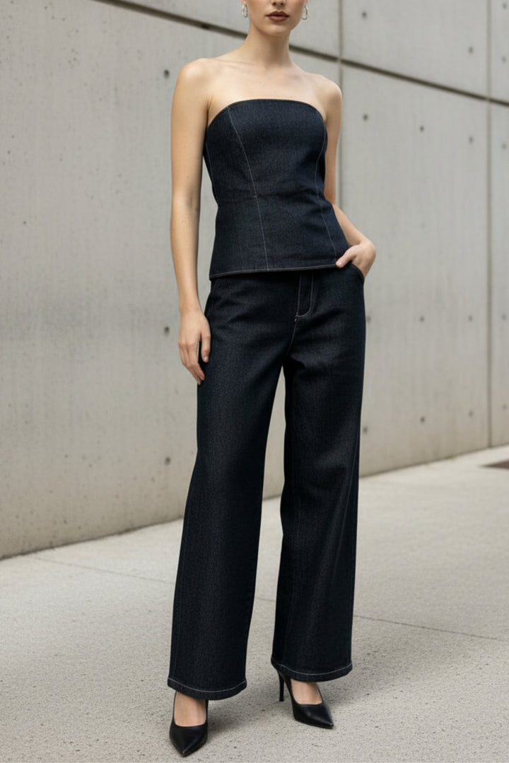 Solemn Grey Denim Co-ord Set