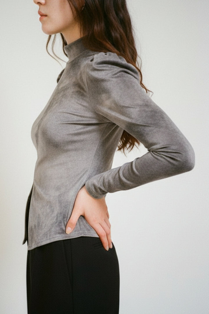 Grey Swirl Skin-fit top