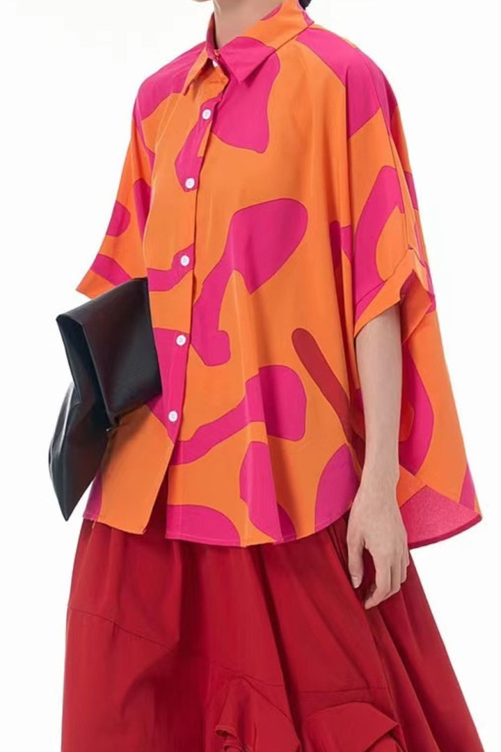 Pink oversized shirt for women