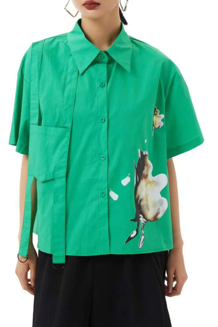 Crazy Pocket Green Shirt