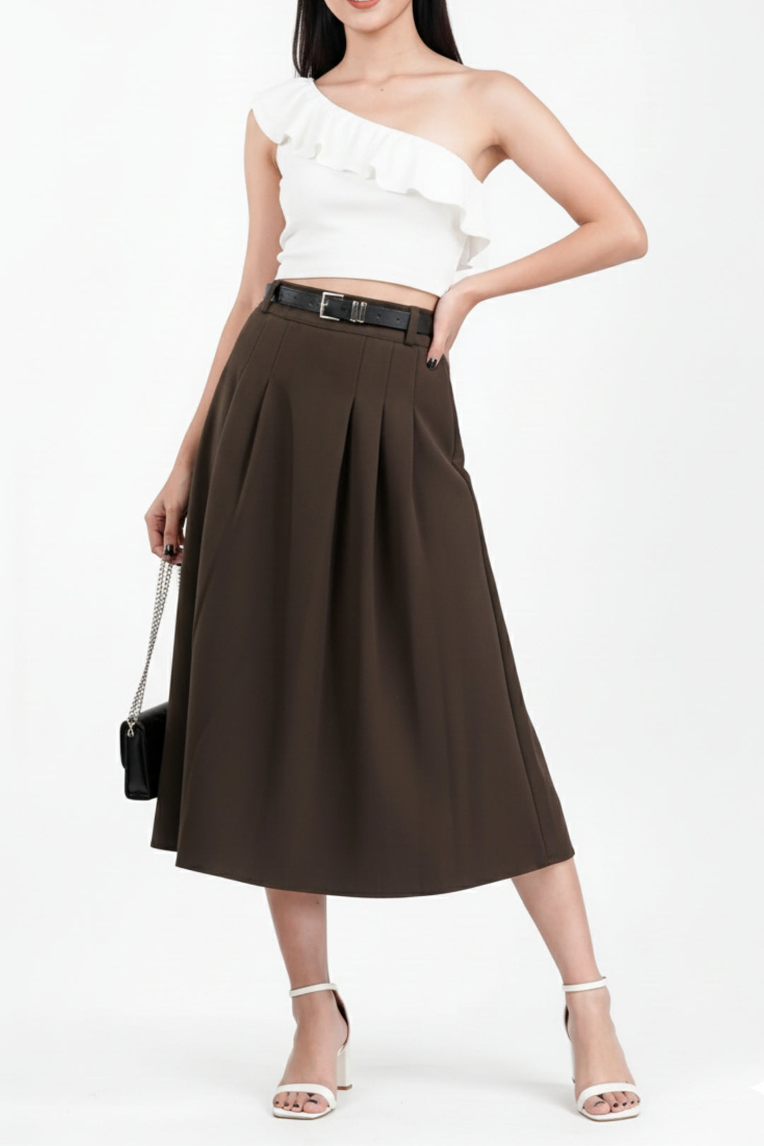 Hazel Suede Pleated Skirt