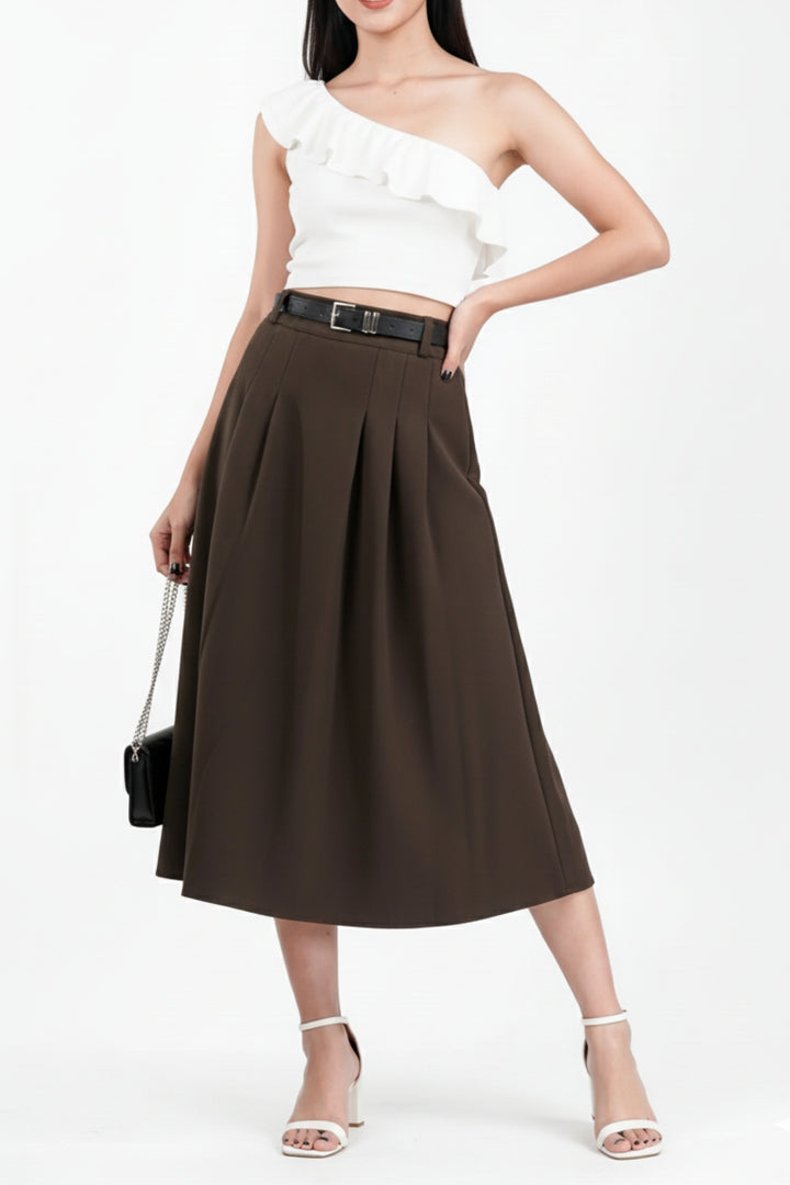 Hazel Suede Pleated Skirt