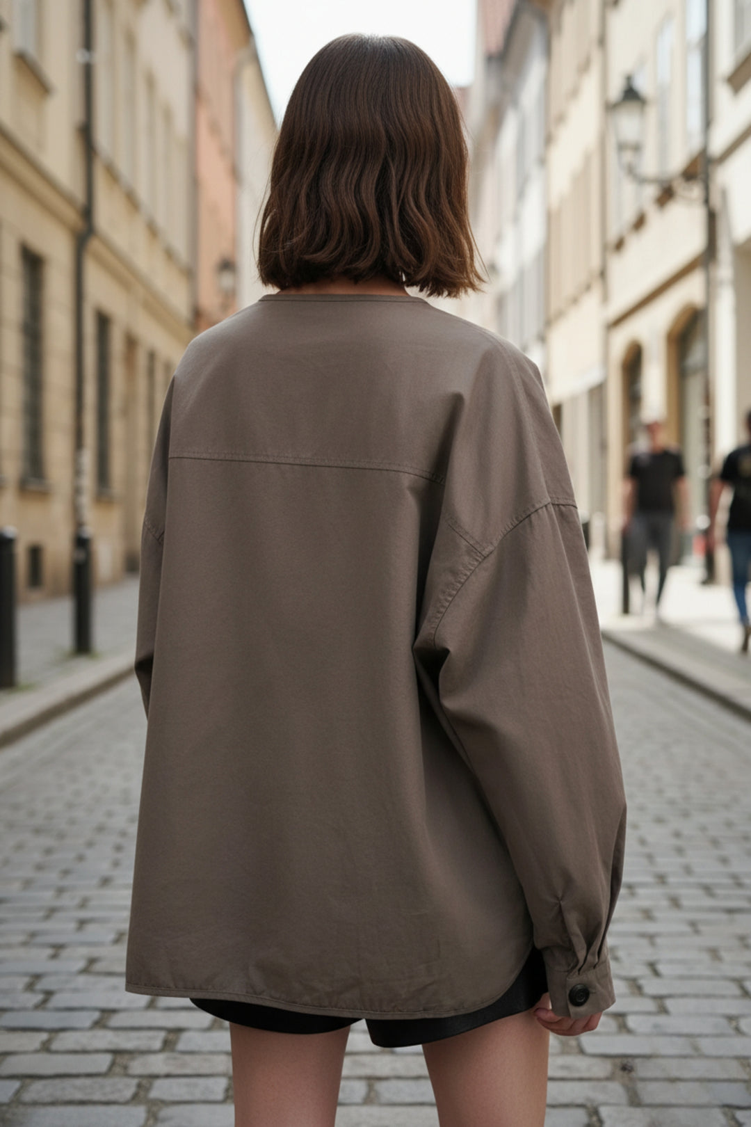 Diagonal Flap Street Wrap Jacket