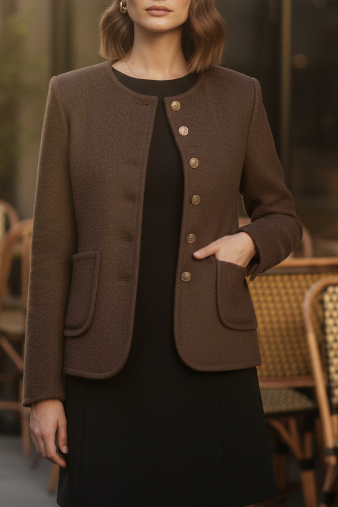 Brown Double-Sided Cashmere Blazer