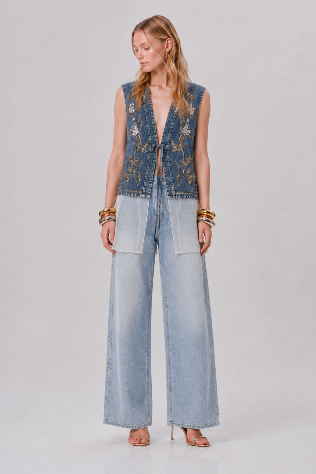Botanical Spark Denim Vest