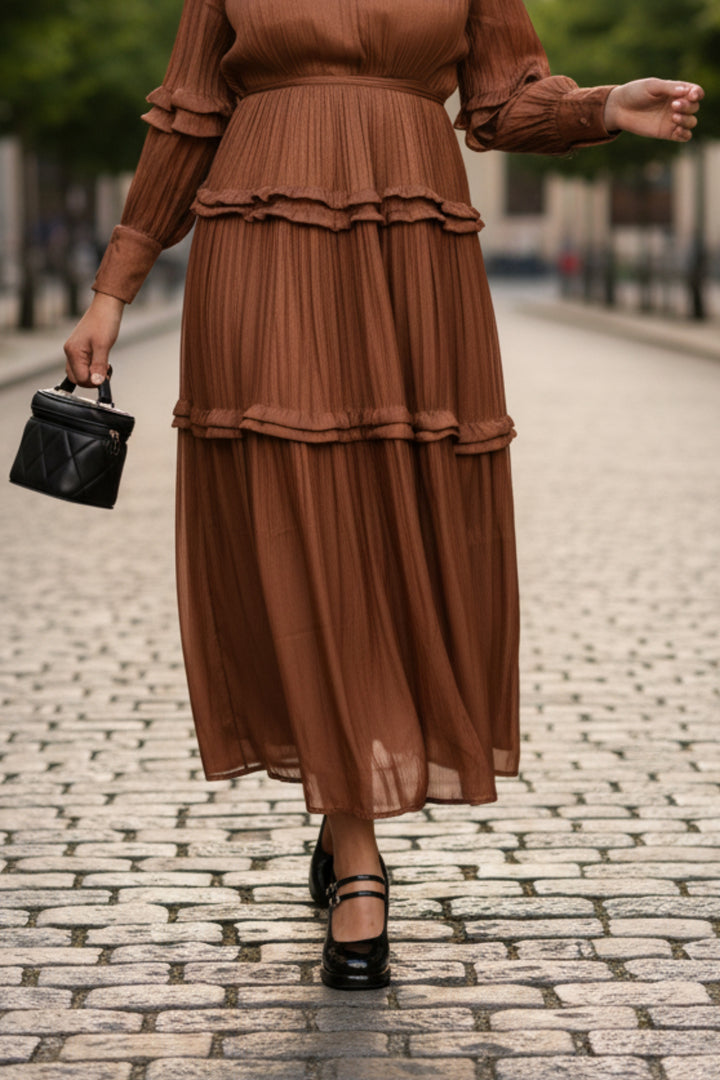 Metallic Bronze Tiered dress