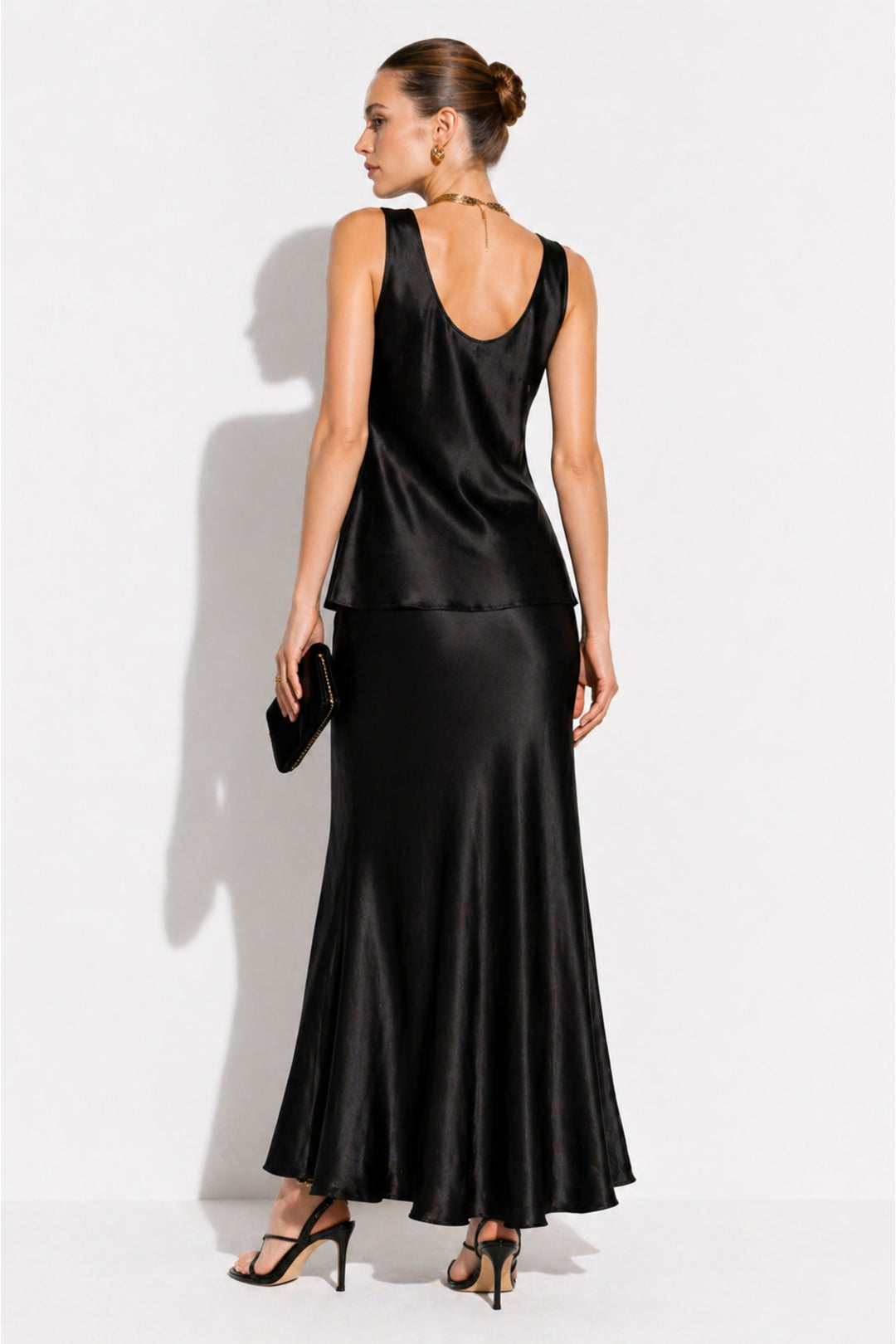 Augusta Black Satin Co-ord Set