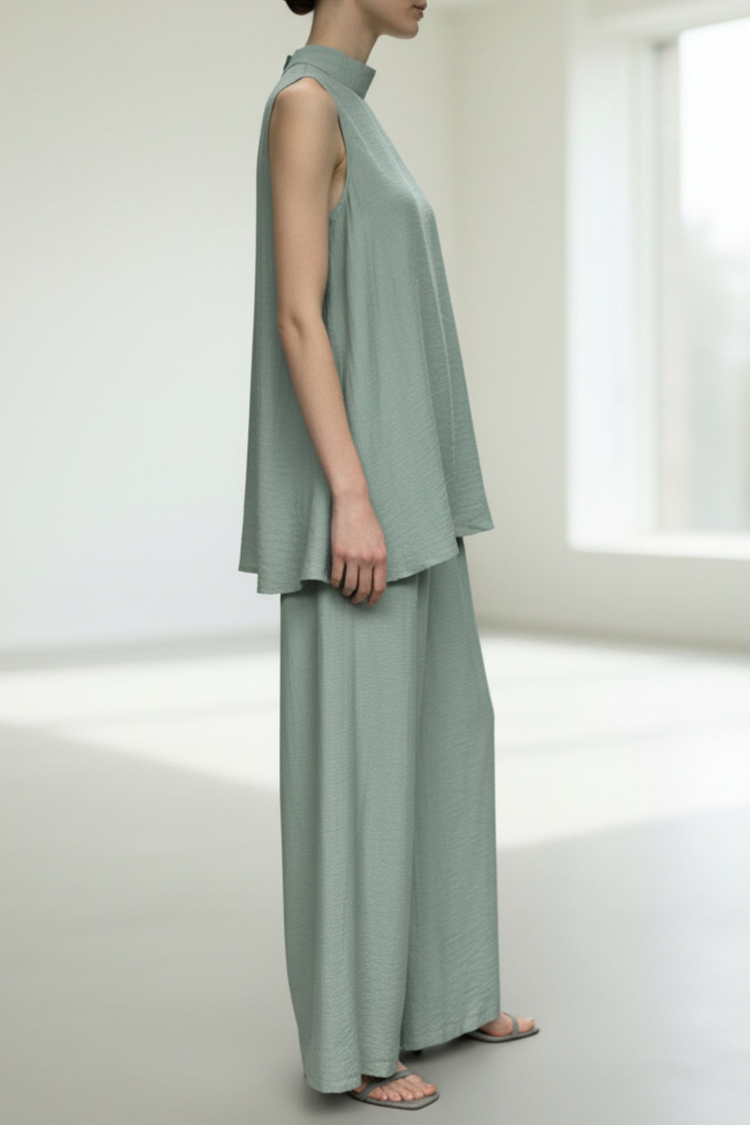 Aria Blue Back slit Comfort Co-Ord Set