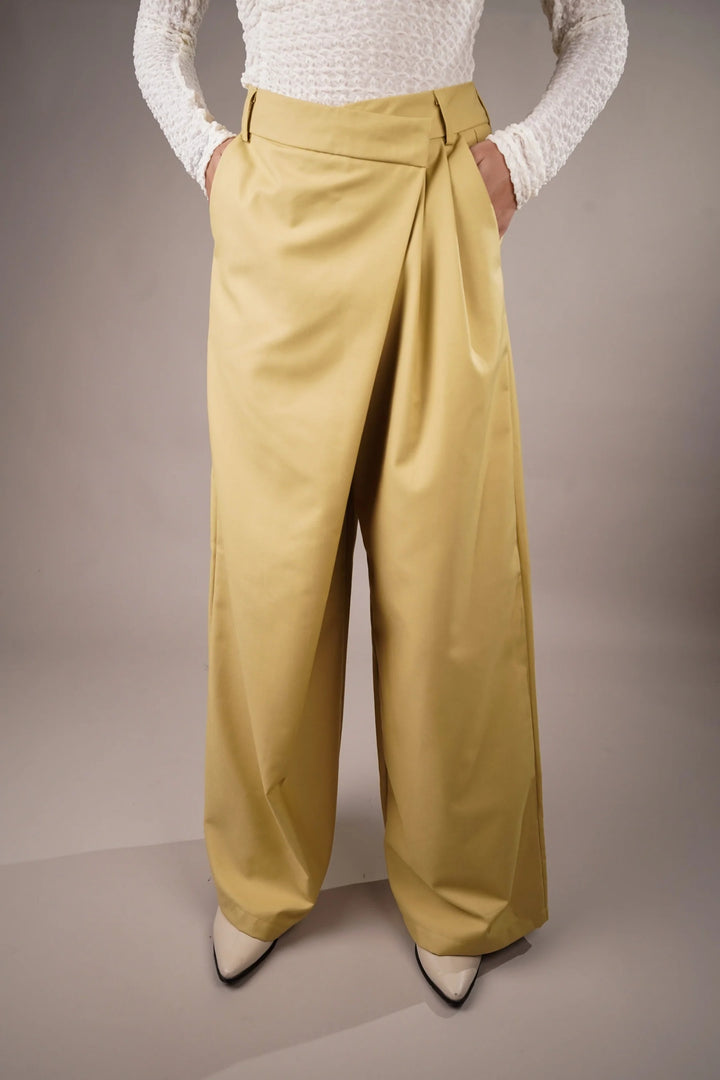 Tailored Yellow Asymmetrical Pants