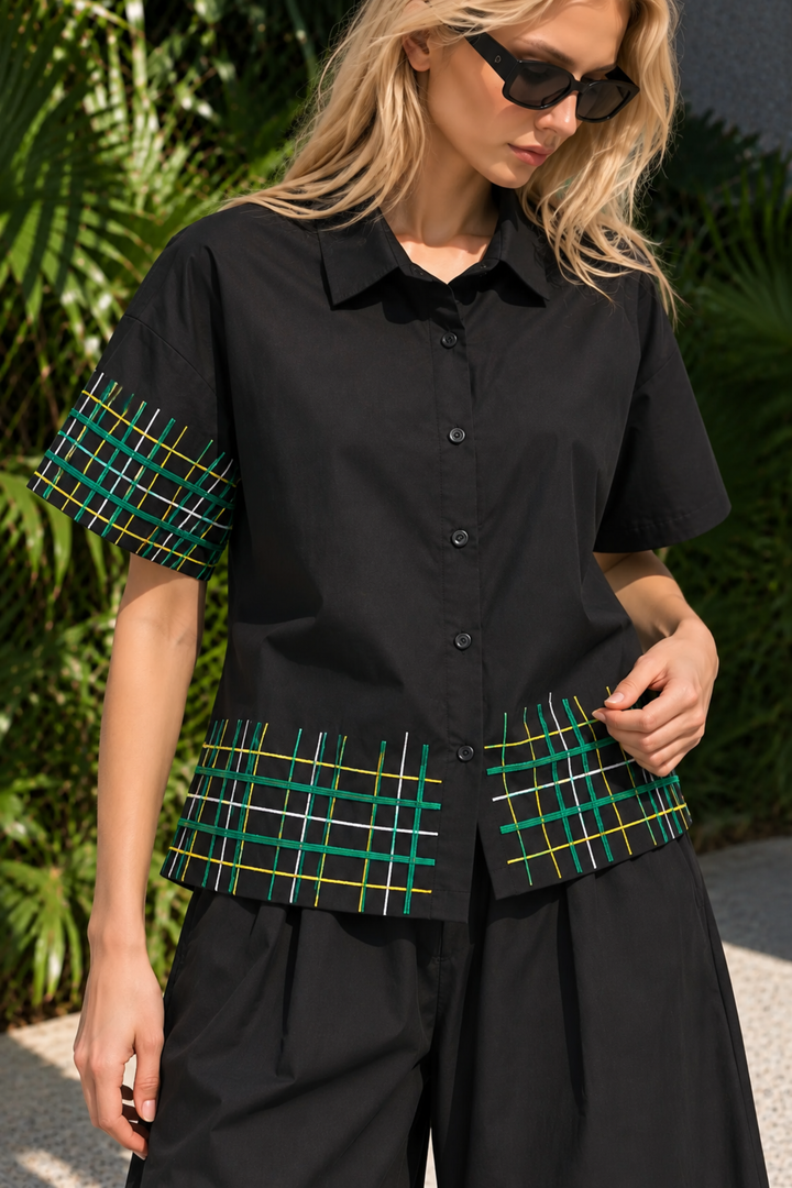 Checked Lines Cotton Coord Set