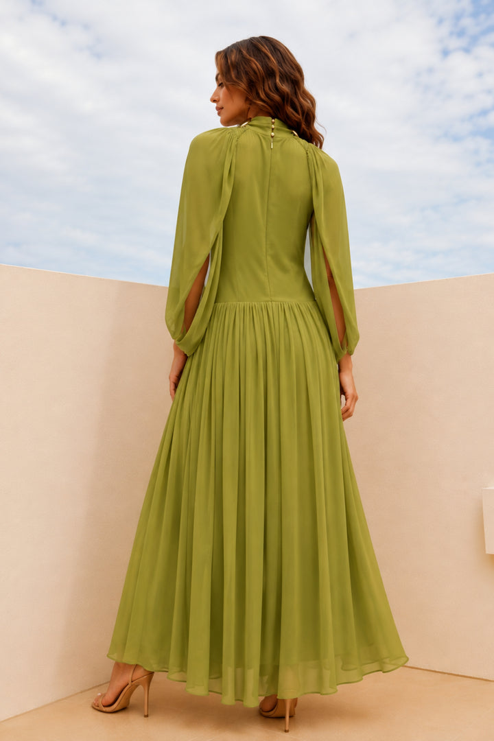 Lime Veil Cape Dress