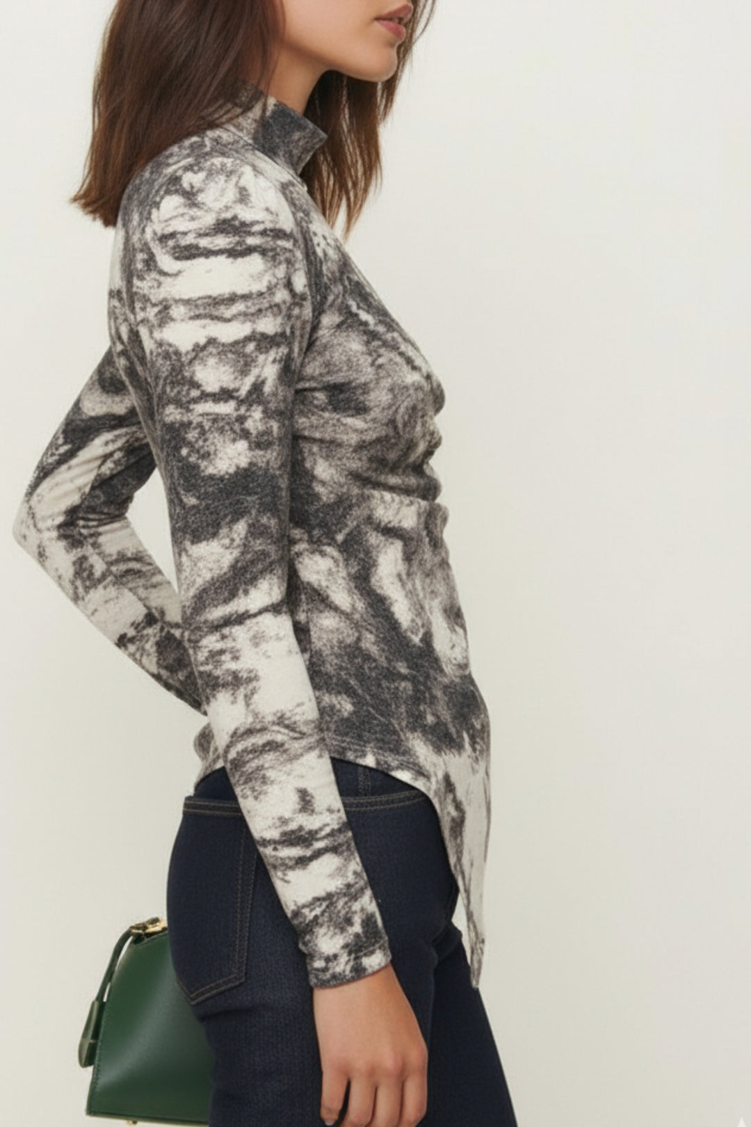 Abstract Marble Bodycon Top