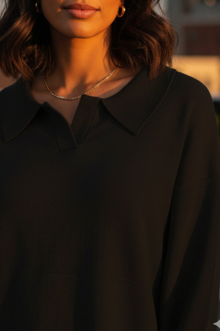 Midnight Collared  Knit Co-ord Set