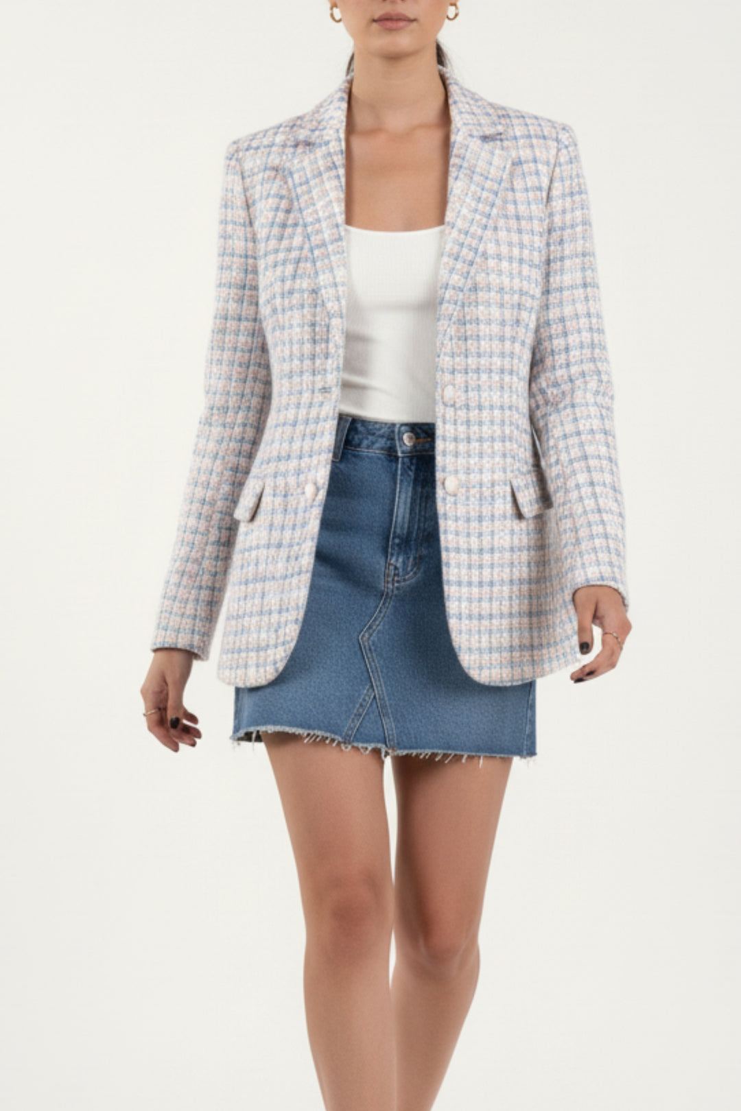 Frosted Grace Tweed Blazer