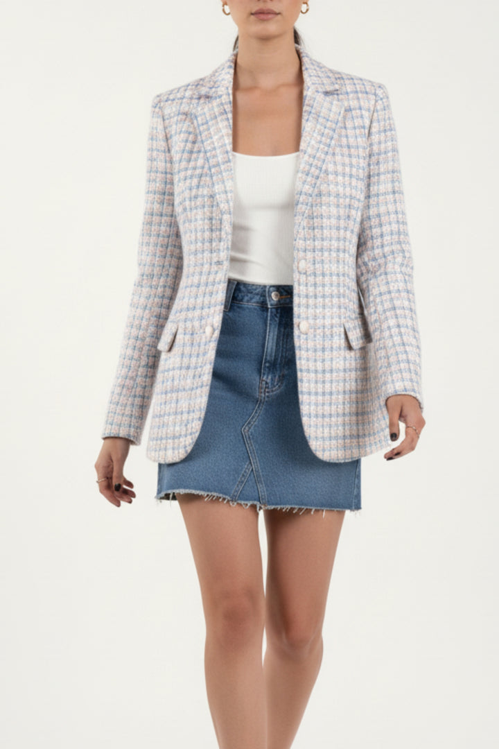 Frosted Grace Tweed Blazer