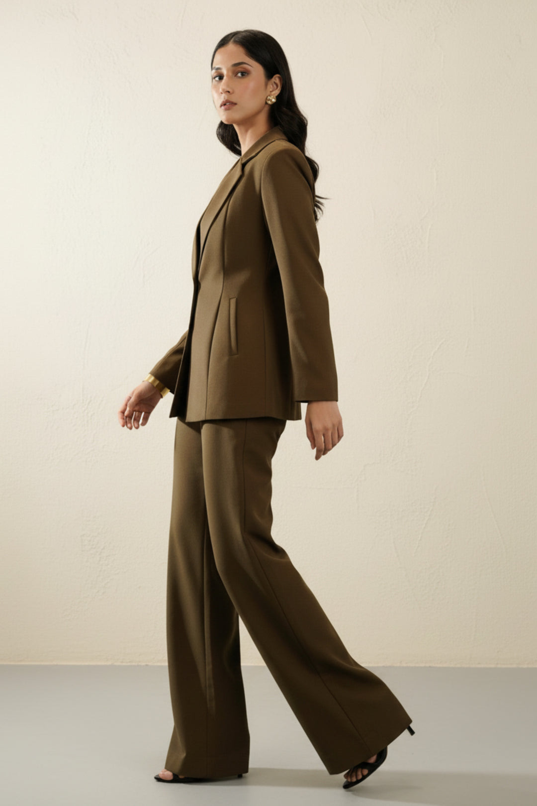 Rich Brown Summer Blazer and Pant Coord set