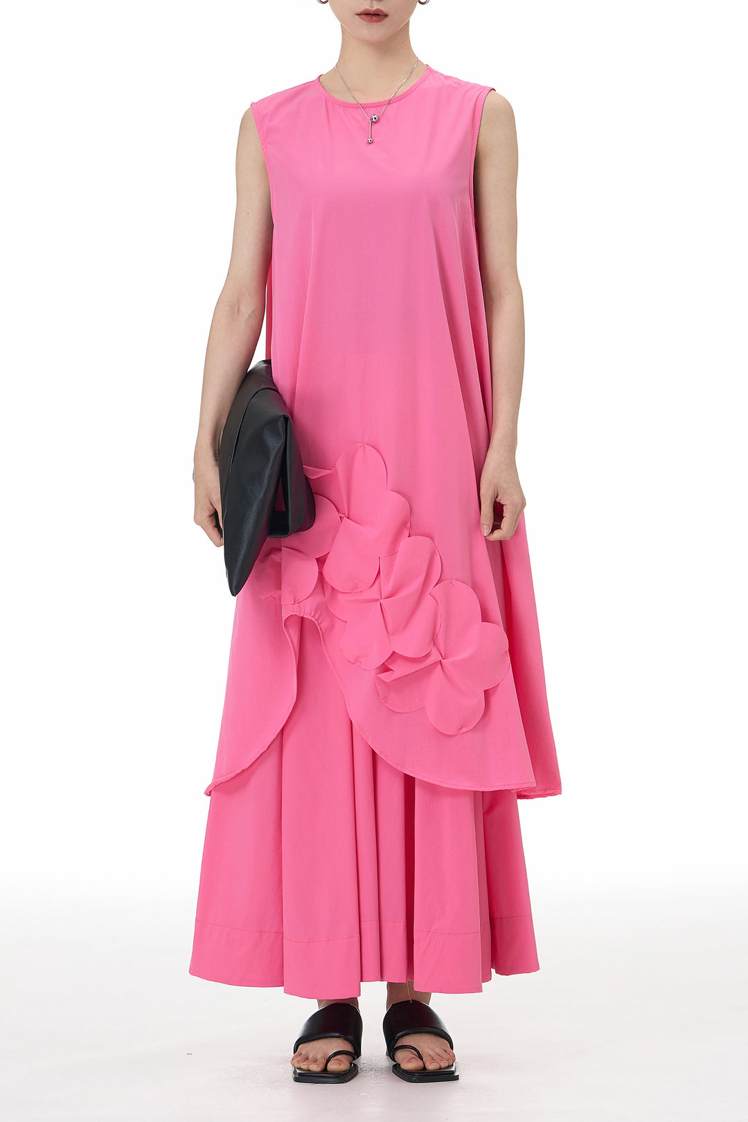 Pink Fleur Appliqué Dress