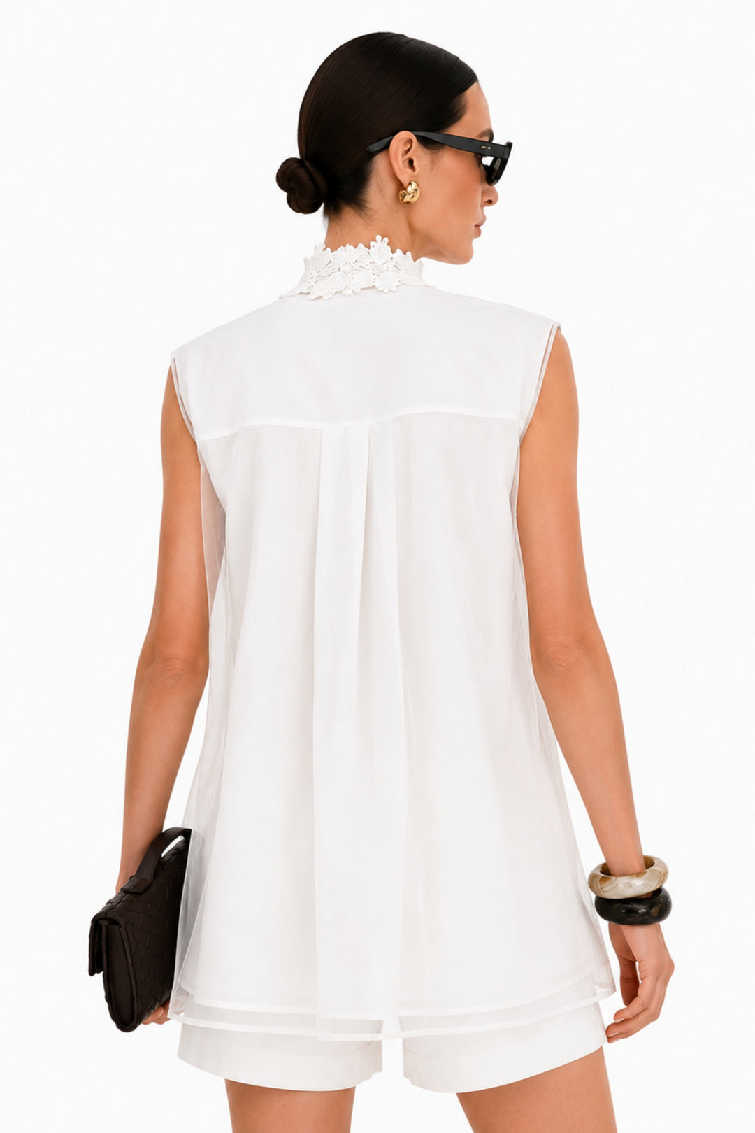 White Orchid Lace Vest