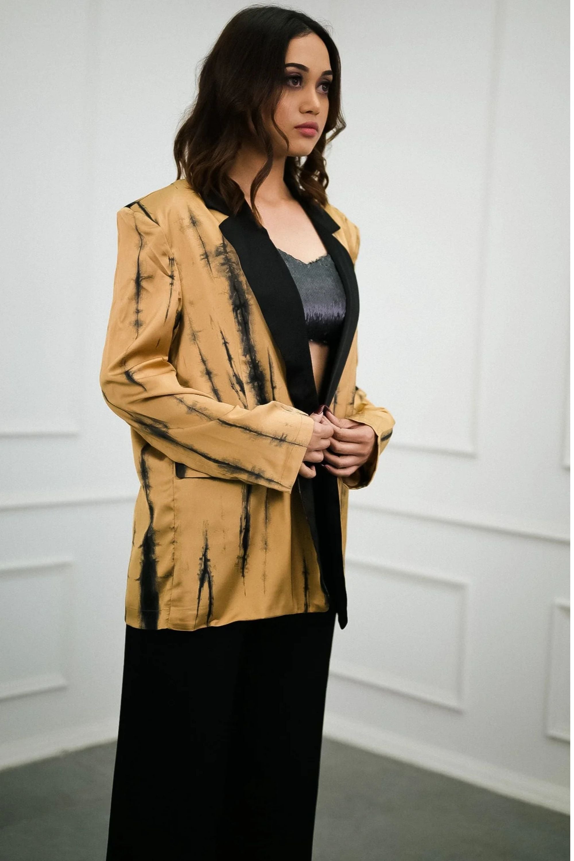 Tie-Dye Print Formal Blazer
