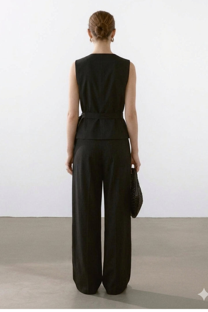 Monaco Noir Buttoned Co-ord