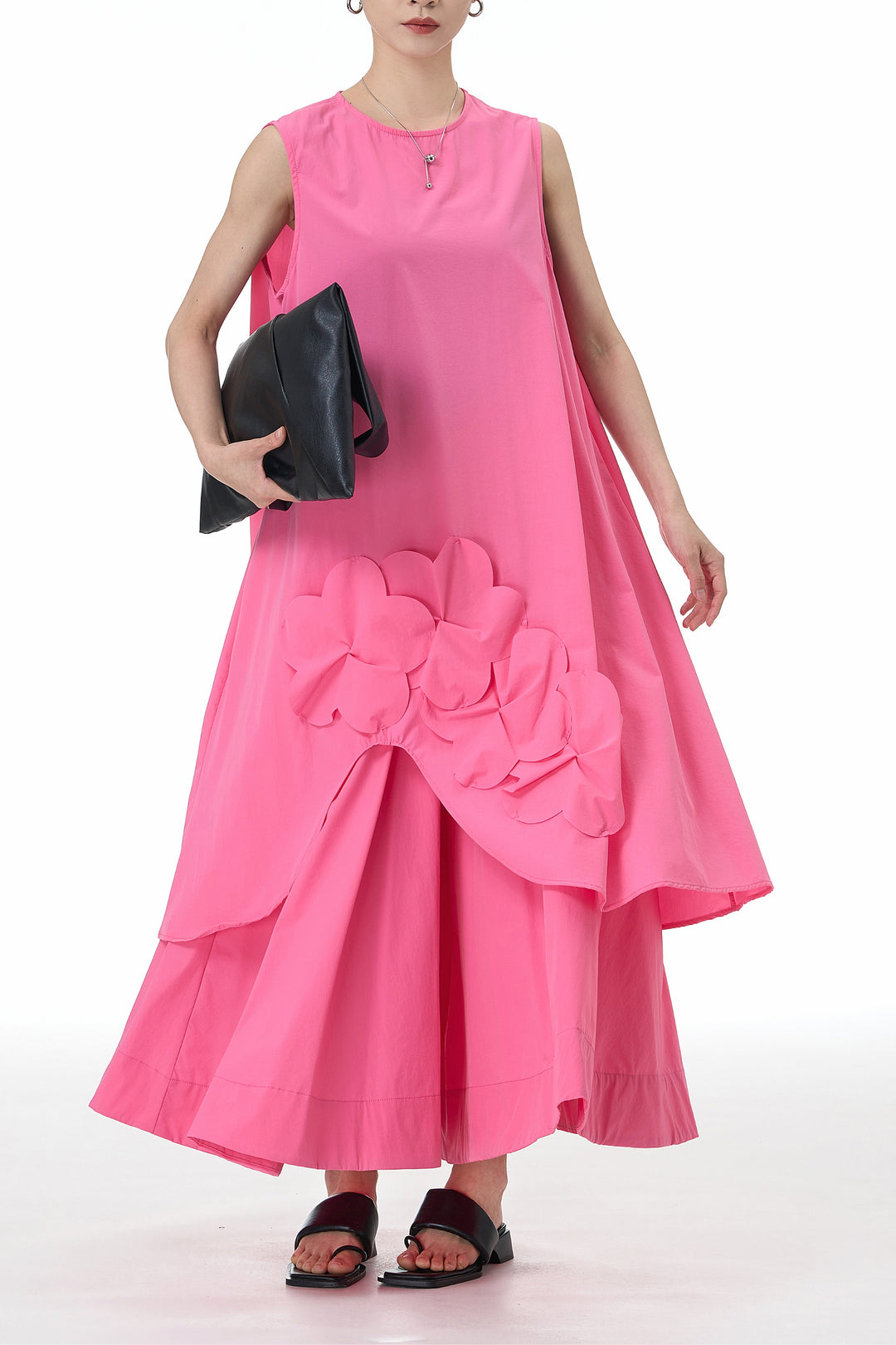 Pink Fleur Appliqué Dress
