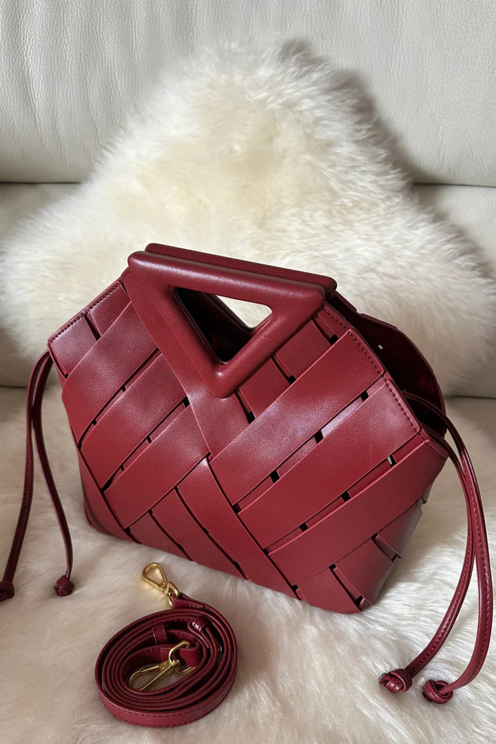 Panelled Burgundy Handbag